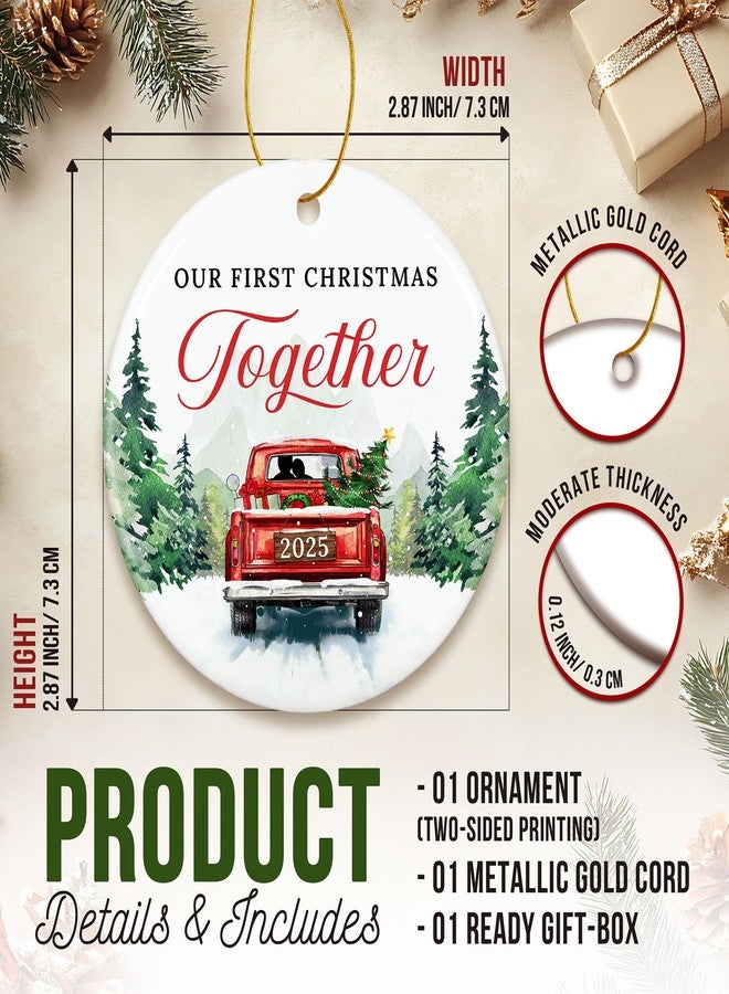 ZAGKOO Christmas Couples Gifts - First Christmas Together Ornament 2025 for Him Her, Boyfriend Girlfriend, Married Couple - First Xmas Ornament - Better Together Unique Wedding Gift Ideas - Image 2
